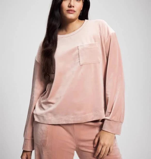 Soma Women's Velour Crewneck Sweatshirt