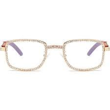 Amazon.com: willochra 2pcs Crystal Frame Luxury Shiny Diamond Sunglasses For Women Small Oval Rhinestone Sun Glasses Men Hip Hop Round Eyewear (2pcs-Champagne&rose plian) : Clothing, Shoes & Jewelry