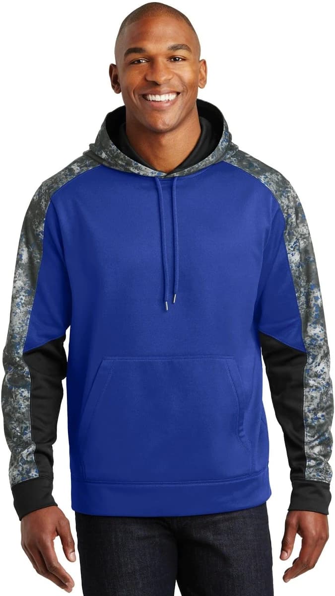 Sport-Tek ST231 Sport-Wick Mineral Freeze Fleece Colorblock Hooded Pullover