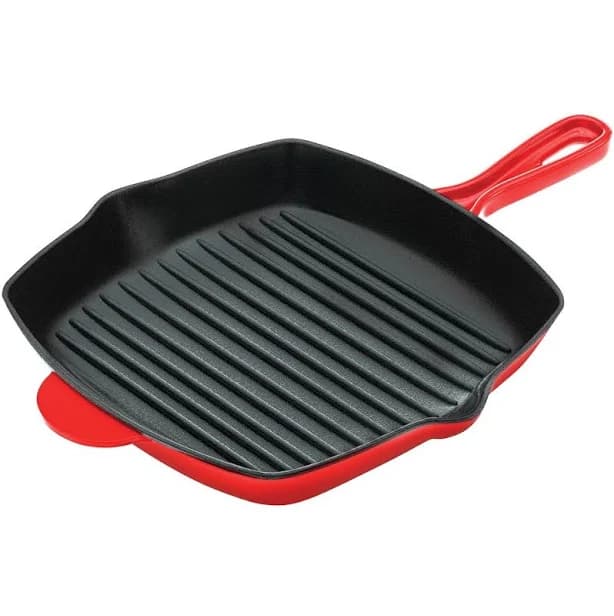 NutriChef Cast Iron Square Skillet Grill Pan