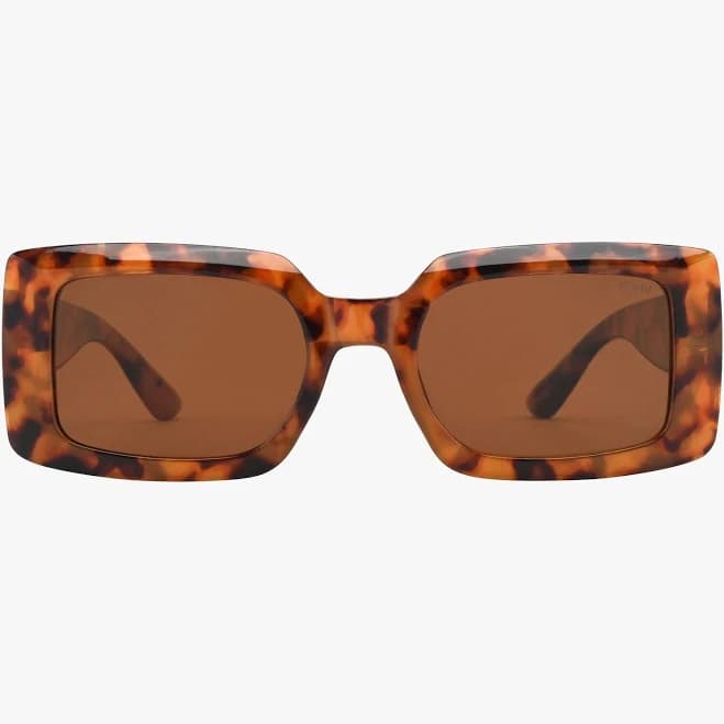 Breeze Amber Polarized Rectangle Square Sunglasses