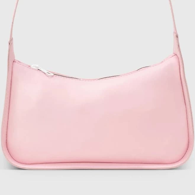 Faux Leather Baguette Bag