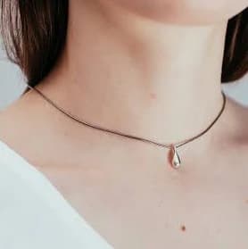 Tiny Teardrop Silver Necklace