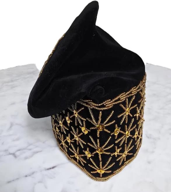 African Velvet Embroidered Hat