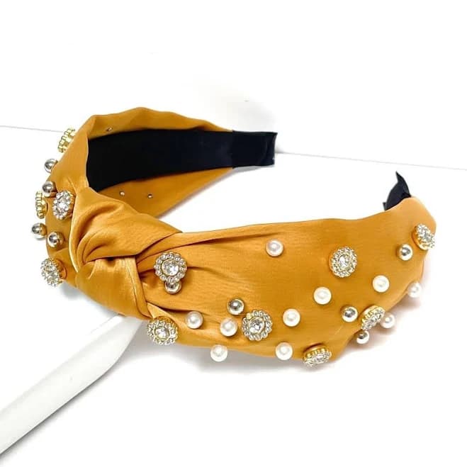 Silk Satin Knot Headband, Luxury Headband, Statement Headbands For Her Sunny yellow