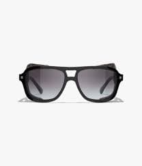CHANEL Sunglasses: Pilot Sunglasses, acetate, tweed & leather 9177Q — Fashion | CHANEL