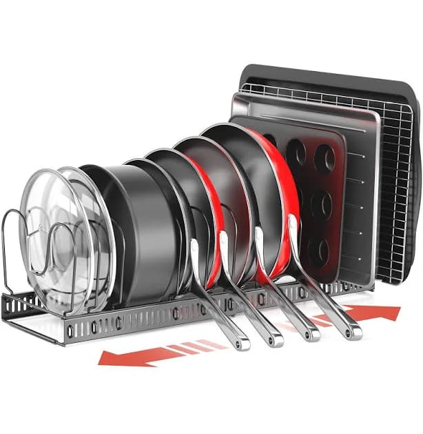 Extendable Pot and Pan Organizer Rack