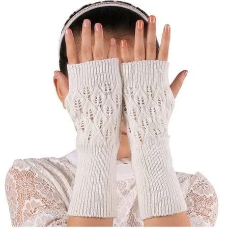 Stretchy Knitted Fingerless Wrist Gloves