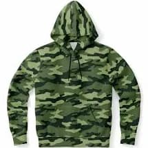 Olive Green Camo Hoodie, Camouflage Pullover Men Women Adult Aesthetic Graphic Cotton Hooded Sweatshirt with Pockets