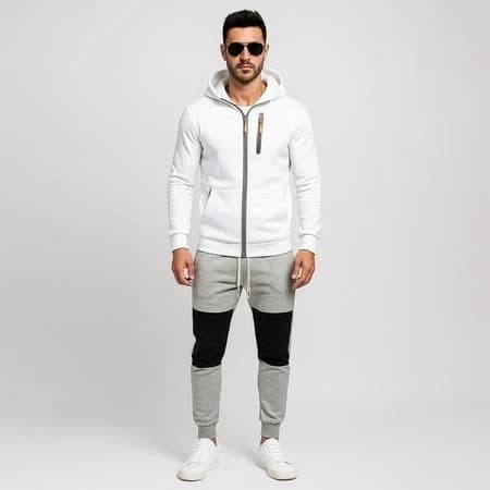 Letdown Men's 2 Piece Athletic Full Zip Tracksuit Jacquard Jogging Set Outfits
