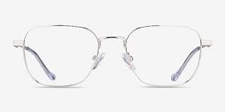 Shiloh Square Shiny Silver Glasses for Men | Eyebuydirect