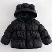 MARC & JANIE Toddler Girl Ultralight Little Ears Hooded Down Parka 231628 - Black / 90cm(1-2Y)