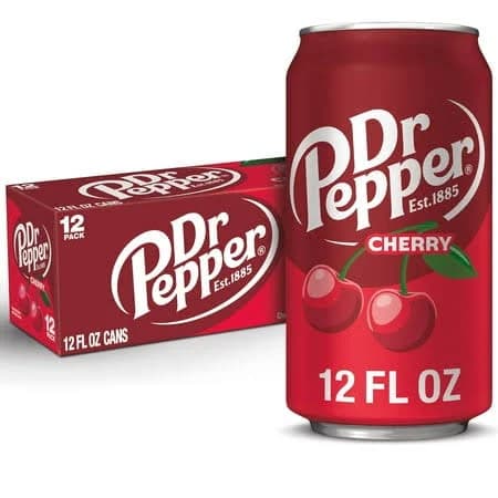 Dr Pepper Cherry Soda Pop 12 fl oz 12 Pack Can