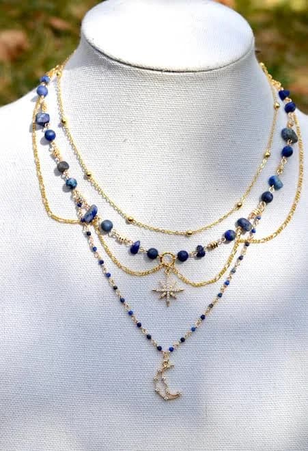 Celestial Gold Filled Lapis Lazuli Necklace