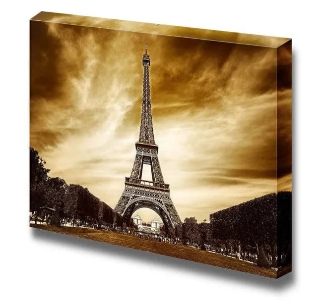 Wall26 Eiffel Tower in Paris Retro/Vintage Style Canvas Prints Wall Art