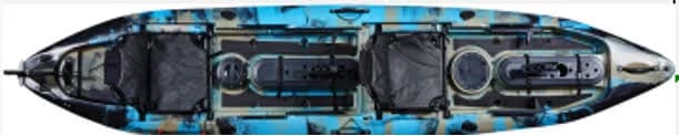Island Vibe Man-o-war 149 Tandem Kayak, 14.75ft, Green/Yellow, Flip-up Rudder, Family Cruiser
