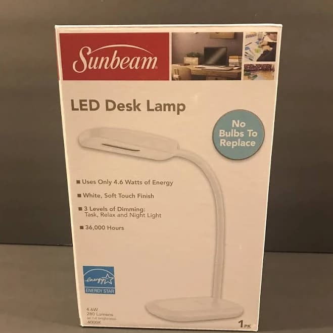 Sunbeam Flexible Adjustable Neck LED Desk Lamp