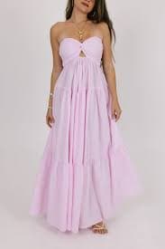 Lilac Front Knot Bandeau Maxi Dress – Groovy Mimi