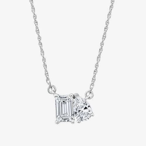 Sterling Silver Lab Created White Sapphire Pendant Necklace