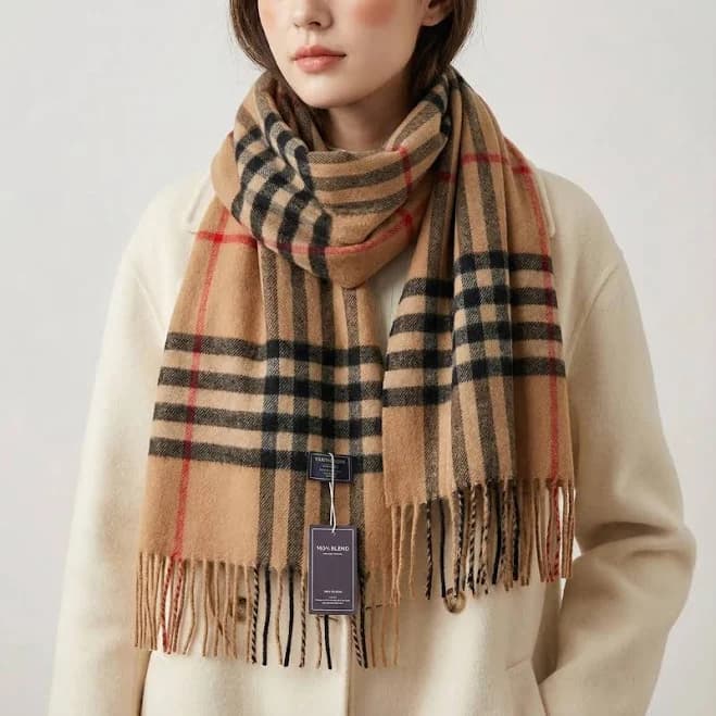 Women's Cashmere Plaid Scarf