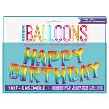 Unique Rainbow Happy Birthday Letter Balloon Banner Kit