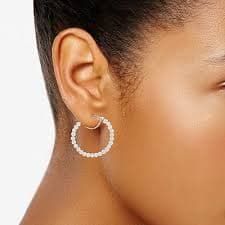 PearLustre by Imperial Sterling Silver Freshwater Cultured Pearl Hoop Earrings
