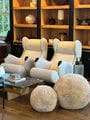 Pair Of Cadillac Chair in Igor Chenille Nuage by Pierre Augustin Rose