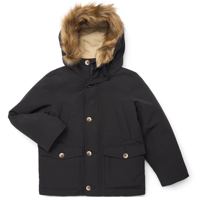 Ozark Trail Boys Parka Jacket with Faux Fur Hood
