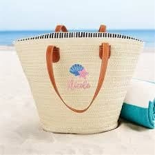 Beach Fun Personalized Straw Beach Bag