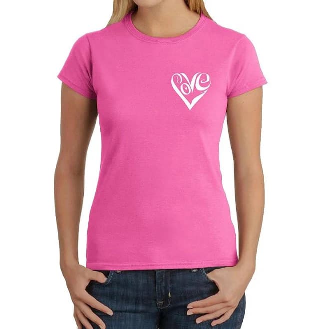 LA Pop Art Script Heart Women's Word Art T-Shirt