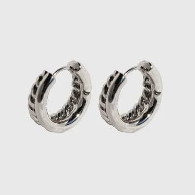 Anna-Kaci Women's Textured Hoop Earrings