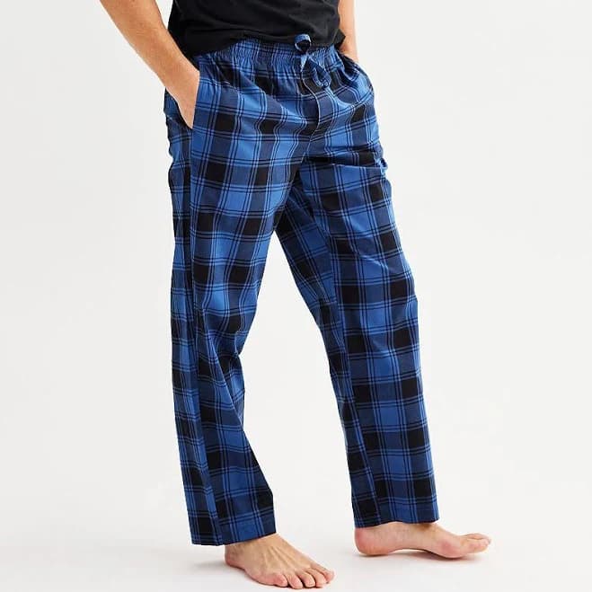 Men's Sonoma Goods For Life Woven Pajama Pants, Size: XXL, Blue Plaid