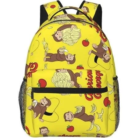 Anime Backpack Curious George Backpack Funny Laptop Back Pack Book Bag Hiking Outgoing Daypack For Women Mens, Adult Unisex, Size: One size