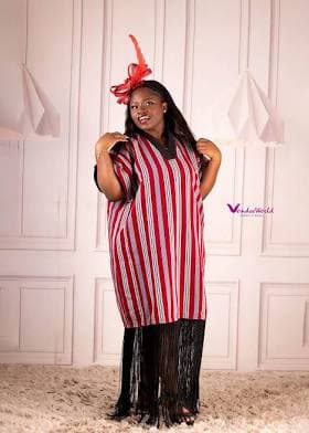 Northern Ghana Kente Designs Women's Batakari Smock Fugu Maxi Dress