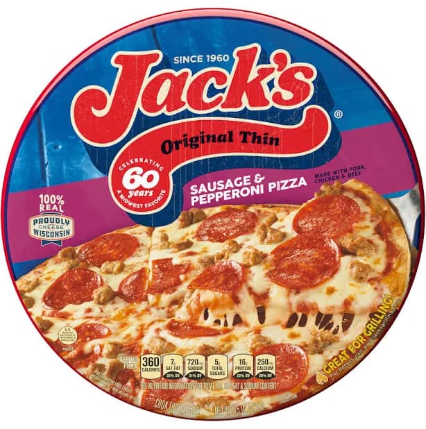 Jack's Original Thin Crust Sausage & Pepperoni Frozen Pizza