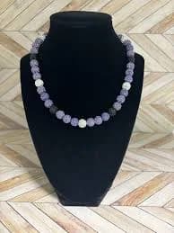 Purple, Black & White Necklace