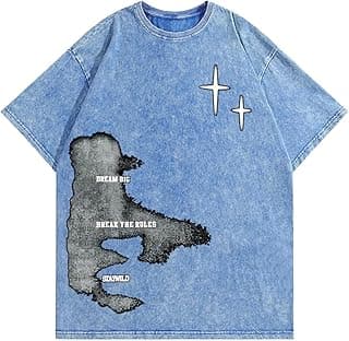 Men's Letter Graphic Drop Shoulder T Shirts Casual Round Neck Tee Top