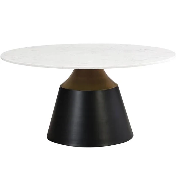 Round Coffee Table with Marble Top