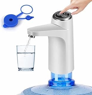 Water Dispenser for 5 Gallon Bottle, Electric 5 Gallon Water Pump, USB-C Rechargeable Water Pump for 3 Gallon Jug, White
