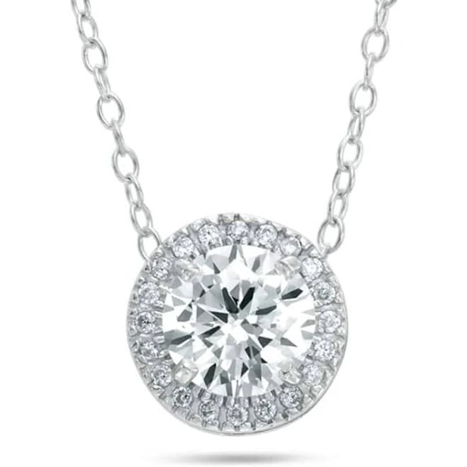 Sterling Silver CZ Circle Pendant