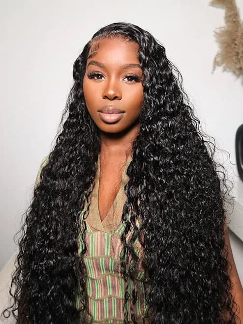 Water Wave Human Hair Lace Front Wigs