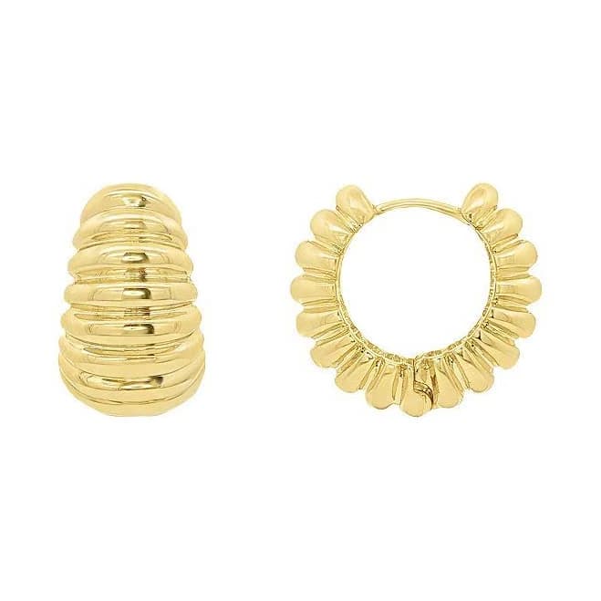 Primrose Women's Sculpted Raised Hoop Earrings