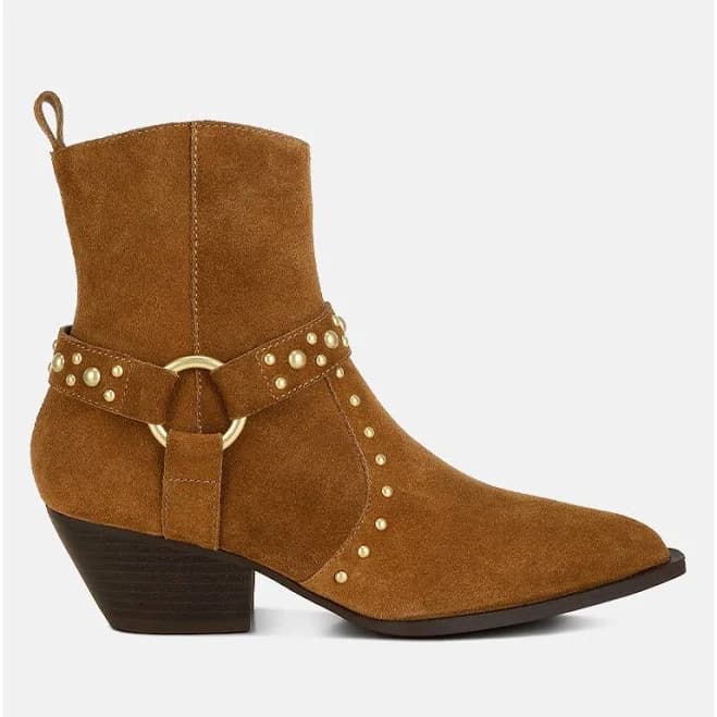 Rag & Co. Women's Rodeo Studded Suede Ankle Boots