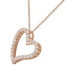 925 Sterling Silver Love Heart Charm White CZ Pendant Necklace | eBay