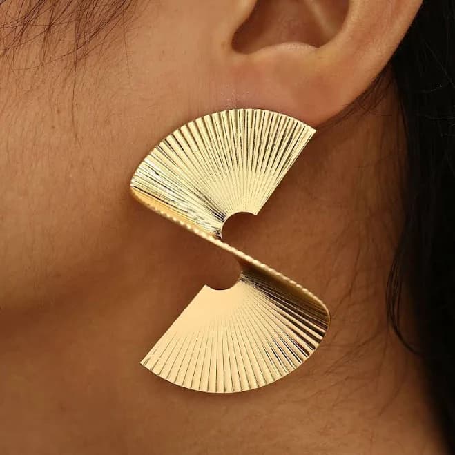 Retro Twisted Spiral Silver Earrings