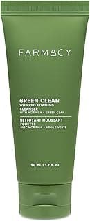 Foaming Face Wash for Oily Skin - Whipped Greens Oil-Free Gentle Facial Cleanser & Exfoliator - Infused with Green Clay to Remove Impurities, Control Oil & Maintain Skin Hydration (50ml)