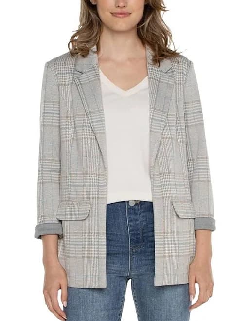 Liverpool Women's Glen Plaid Boyfriend Blazer