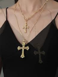 Amazon.com: SHANG JIURUI Luxurious Gold-Plated Cross Necklace with Multi-Colored Gemstones Large Cross Necklaces - Filigree Design with Adjustable Chain - Elegant Gifts for Religious Occasions: Clothing, Shoes & Jewelry