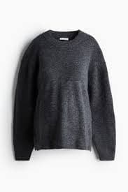 MAMA Slit-Hem Sweater - Dark gray melange - Ladies | H&M US