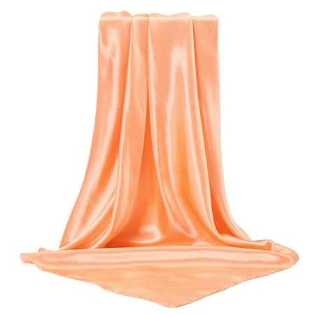 Elegant Large Square Satin Head Scarf Silk Hair Wrap Bandana For Women Fashion Accessory Sleeping Cap, Men's, Size: One size, Orange